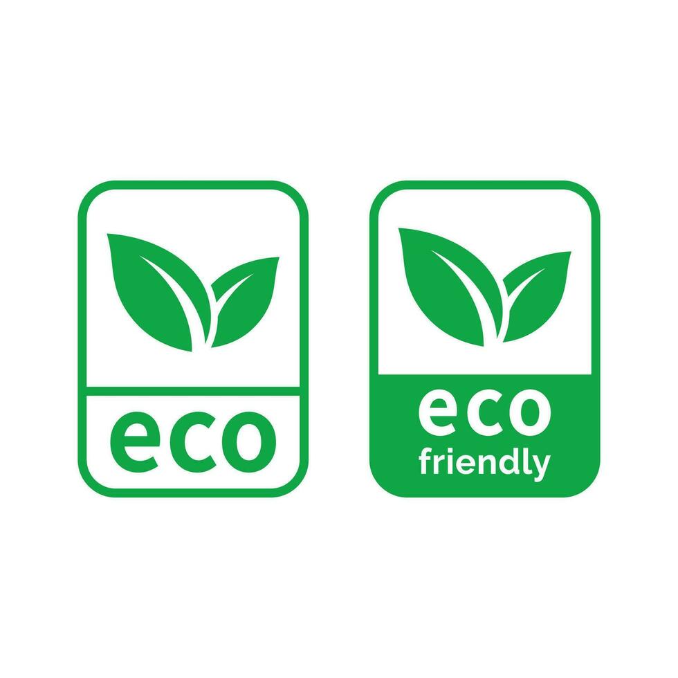 eco simpático iconos ecológico comida sellos eco comida etiquetas. vector