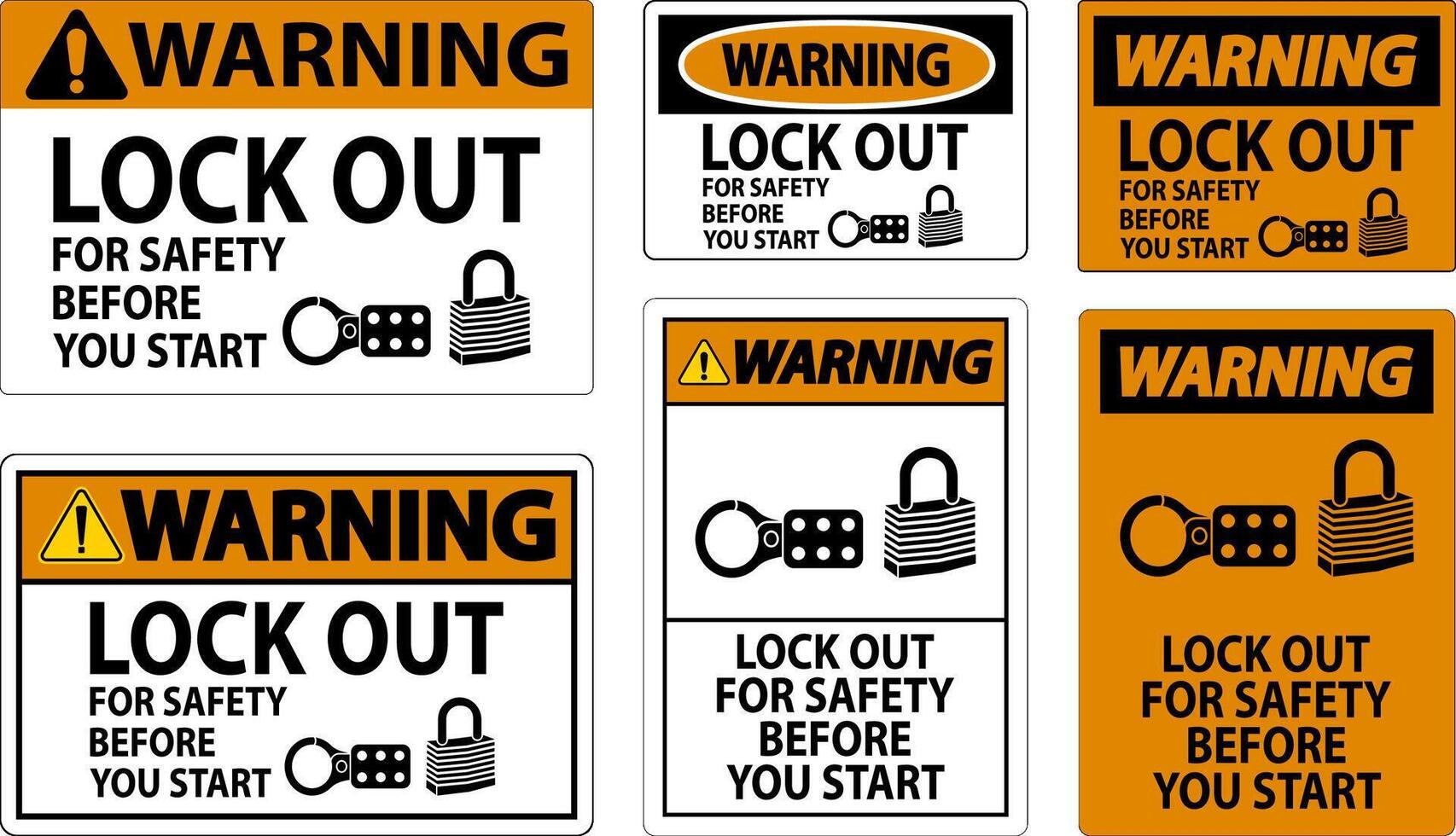 Warning Sign, Lock Out For Safety Before You Start vector