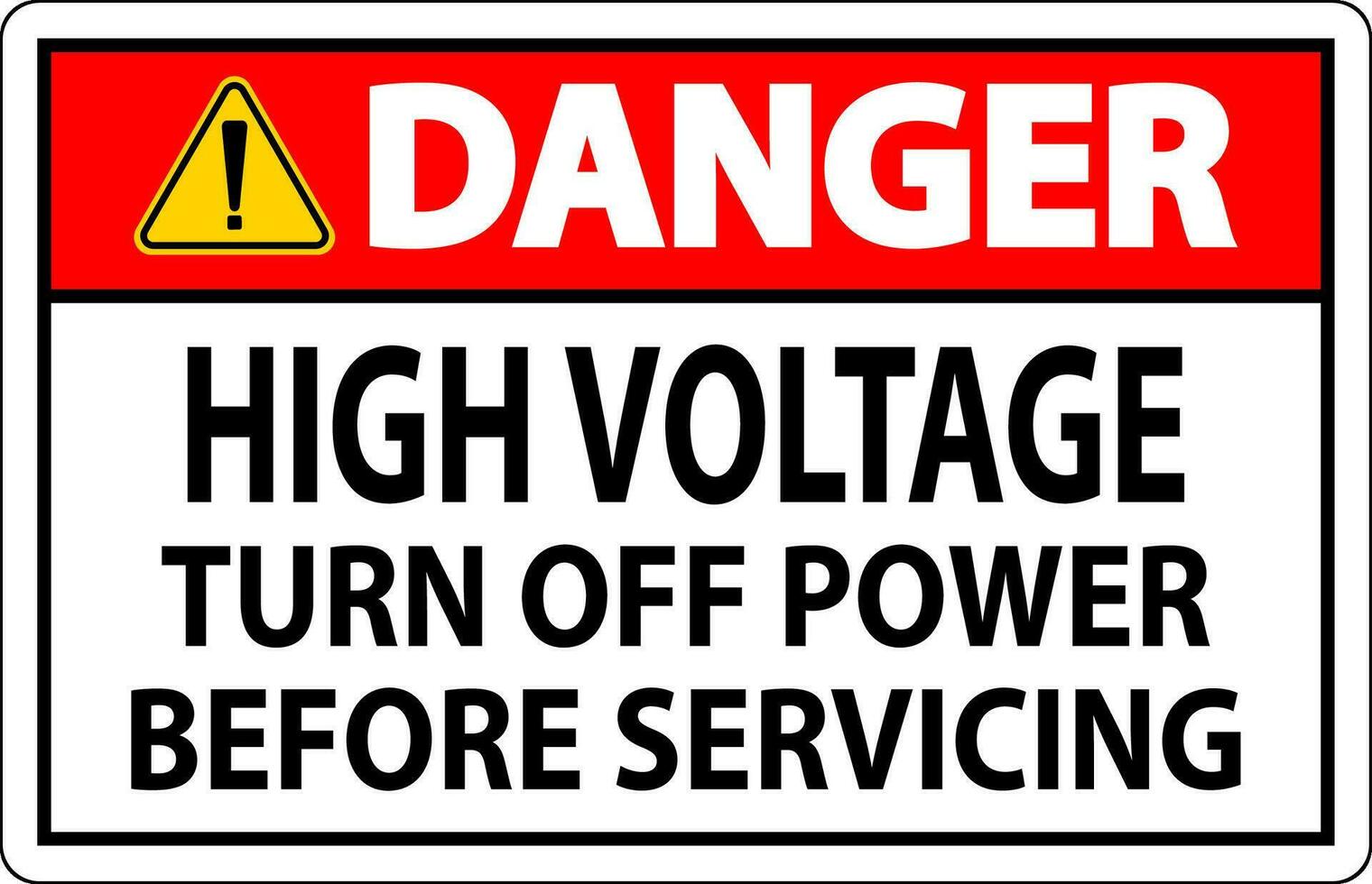peligro firmar alto voltaje giro apagado poder antes de servicio vector