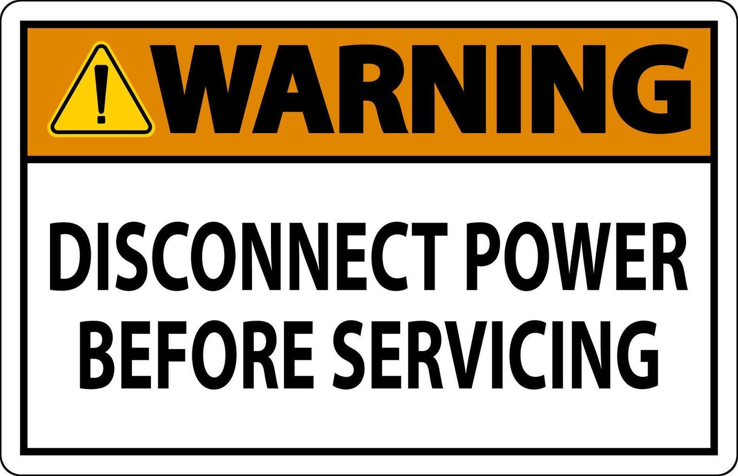 Warning Sign Disconnect Power Before Servicing vector