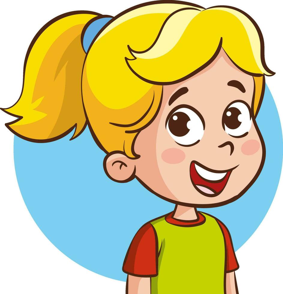 niños retrato dibujos animados vector ilustración