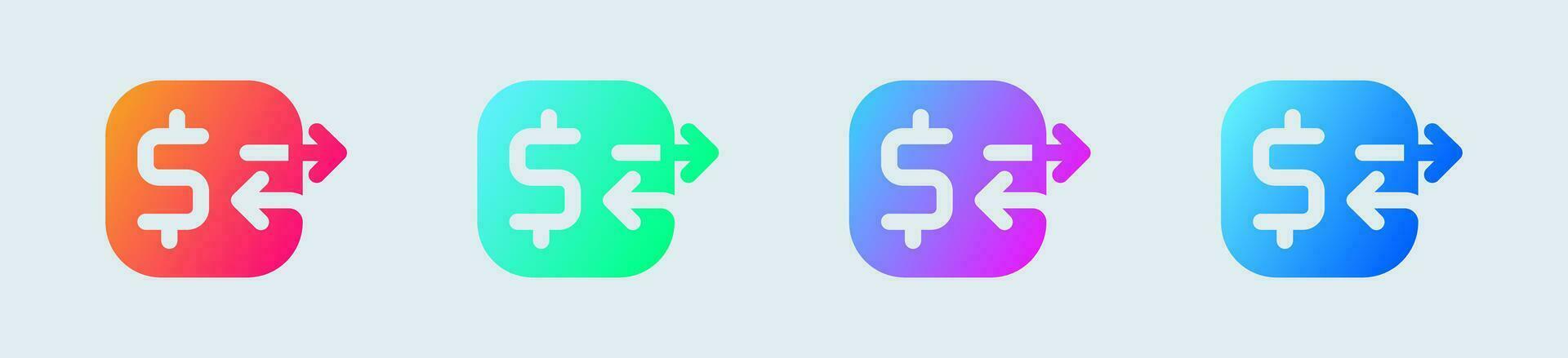 Transfer solid icon in gradient colors. Exchange signs vector illustration.