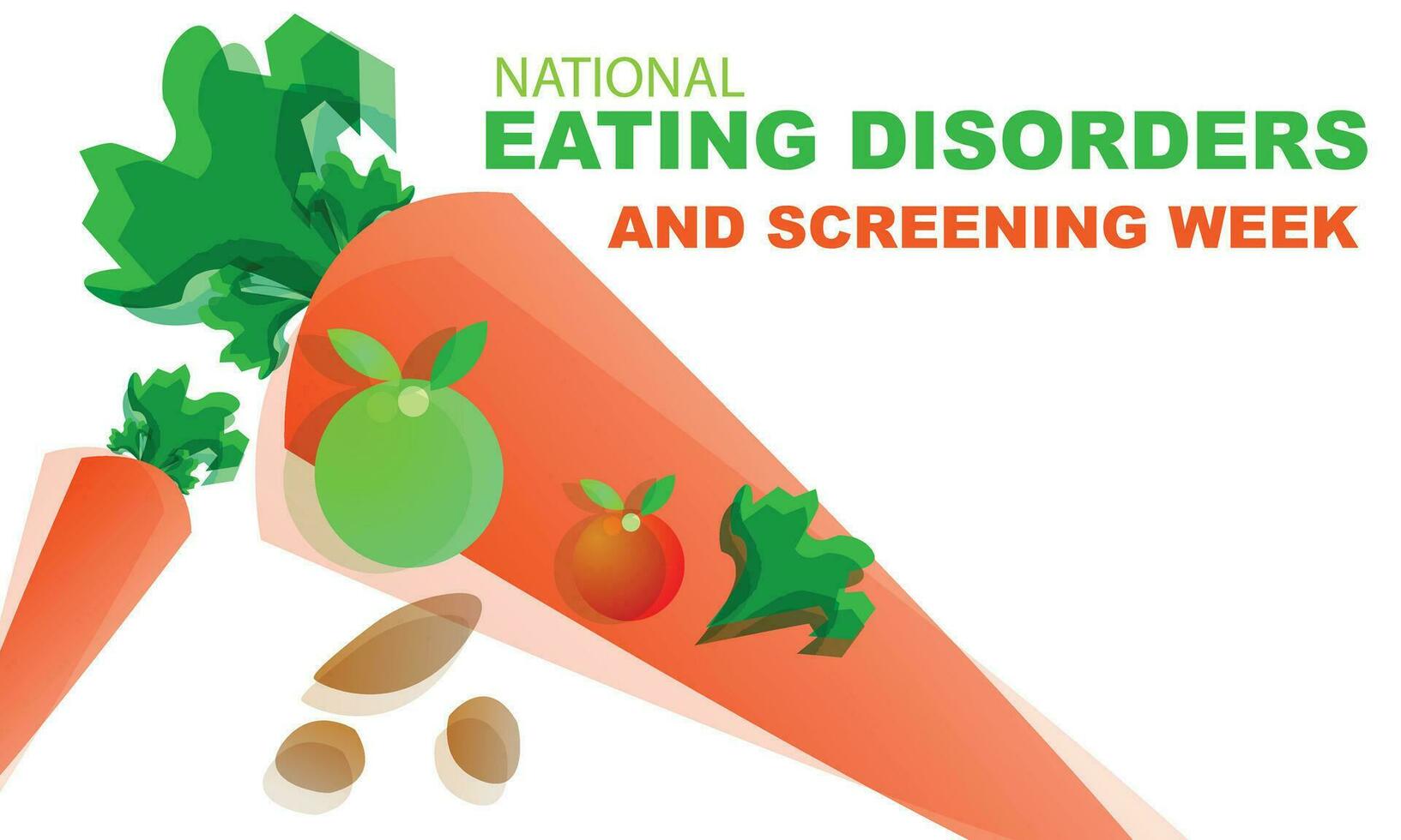 National eating disorders and screening week. background, banner, card, poster, template. Vector illustration.
