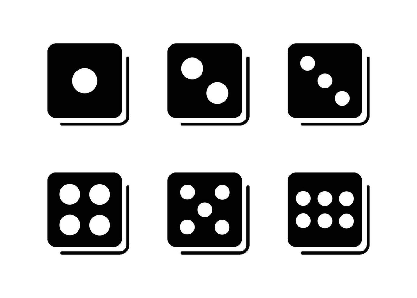 Dice icon silhouette design template vector isolated