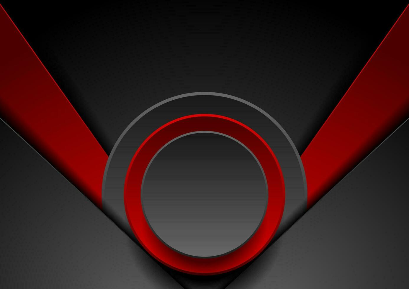 Red and black geometry tech background with circles vector