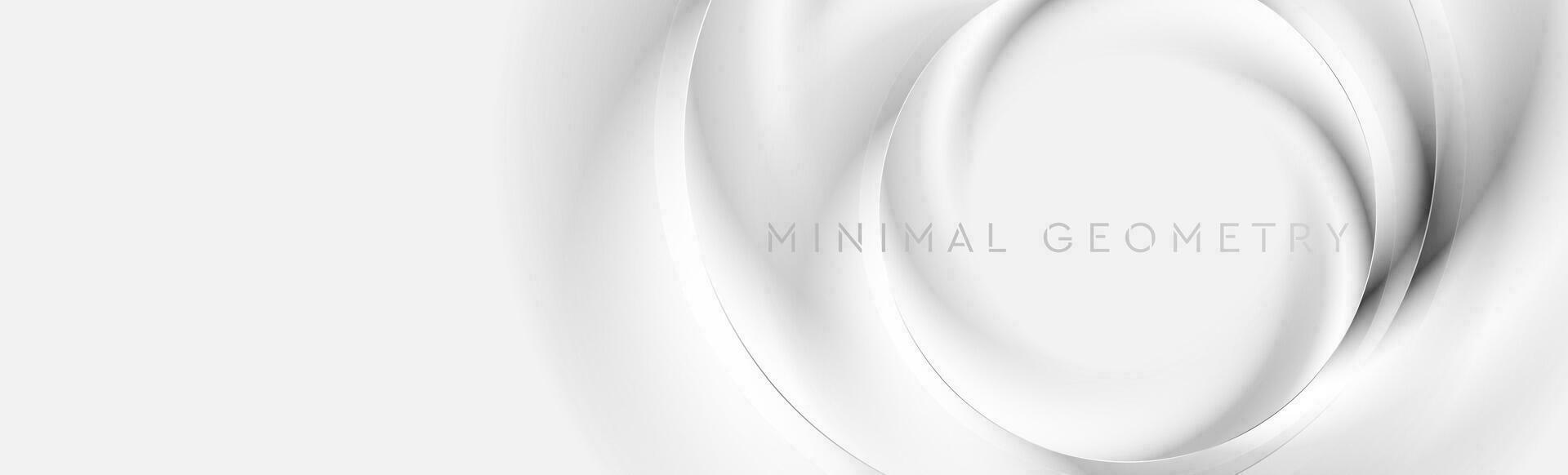 Light grey minimal geometric background with glossy circles vector