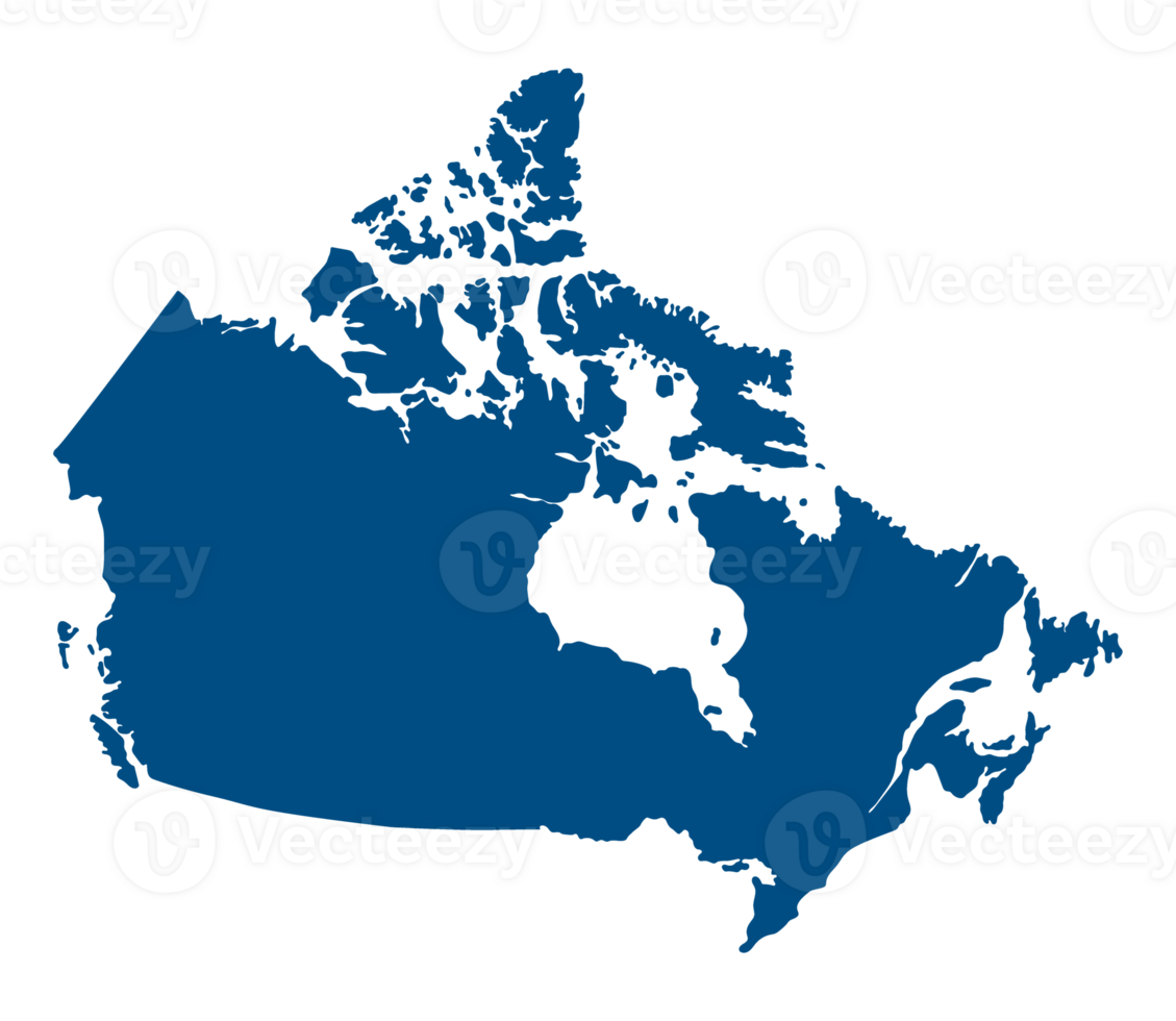 Map of Canada in blue color. Canadian map. png