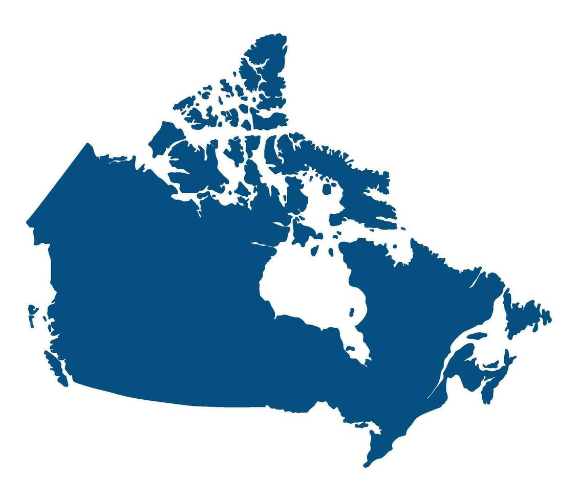 mapa de Canadá en azul color. canadiense mapa. vector