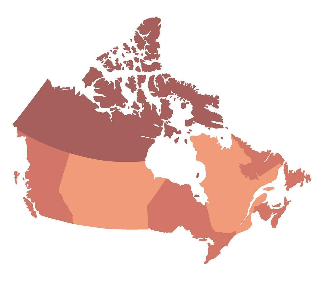 mapa de Canadá en político regiones. canadiense mapa. vector