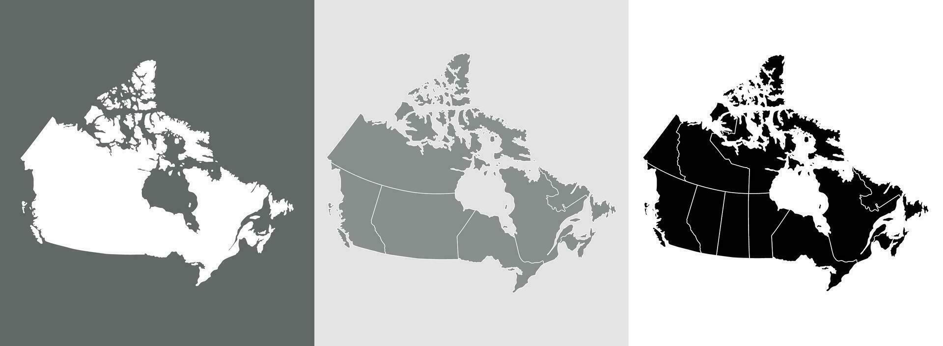 Map of Canada set. Canadian map set vector