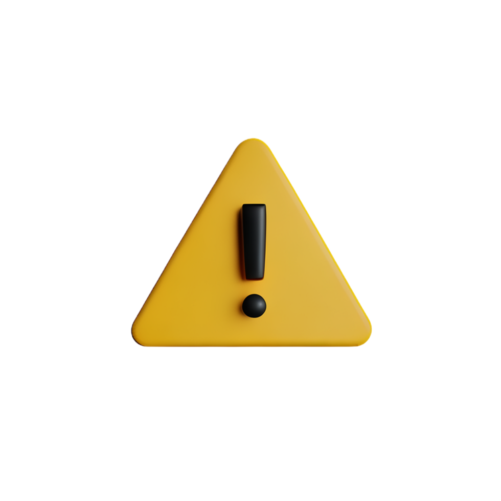 warning 3d rendering icon illustration png