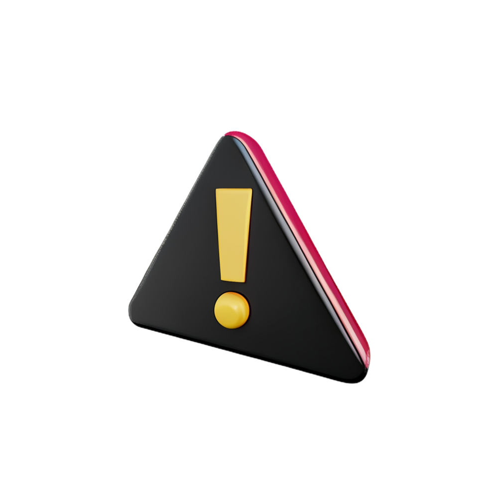 warning 3d rendering icon illustration png