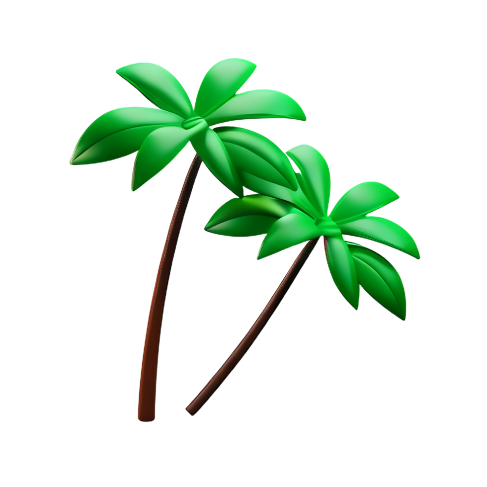 tropical leaves 3d rendering icon illustration png