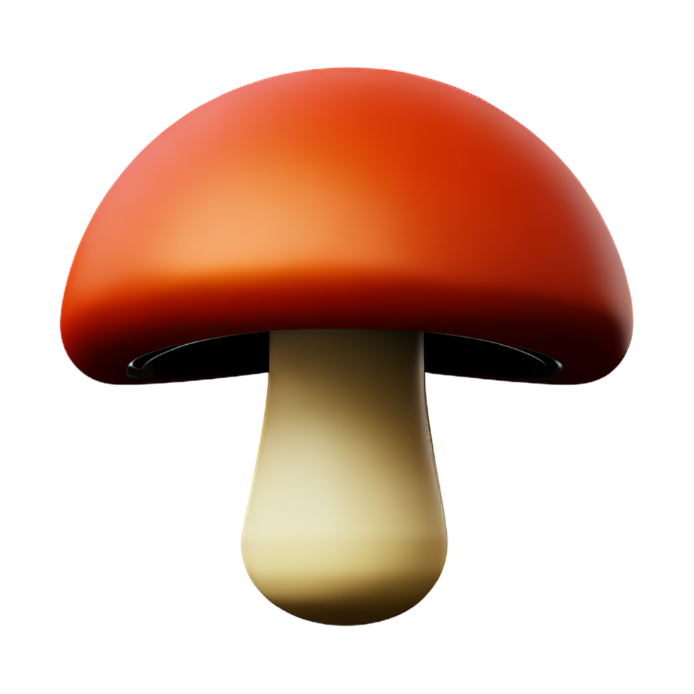 mushroom 3d rendering icon illustration png