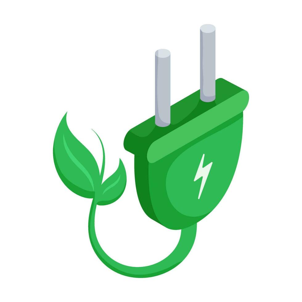 Green technology element isometric icon. vector