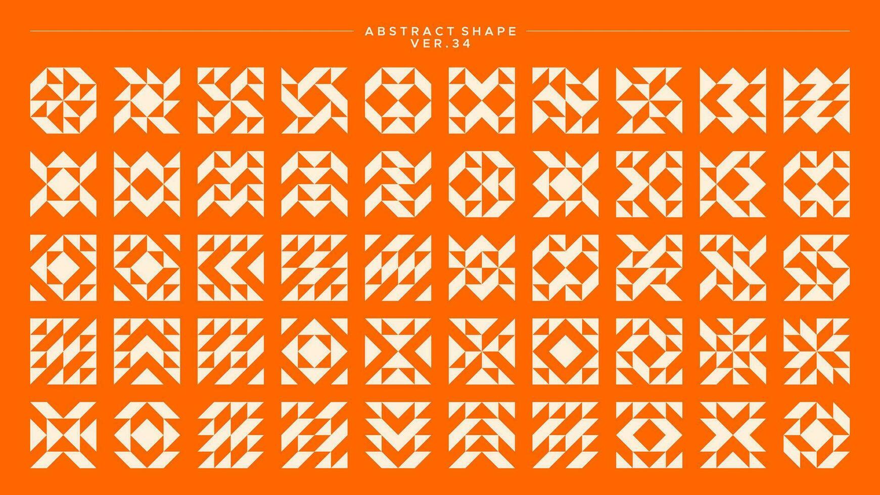 Modern sharp line bauhaus abstract square basic shape pattern vector
