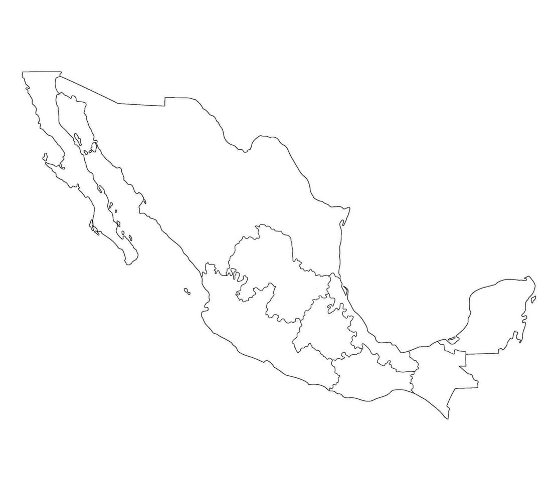 mapa de mexico en blanco color. mexicano mapa. vector