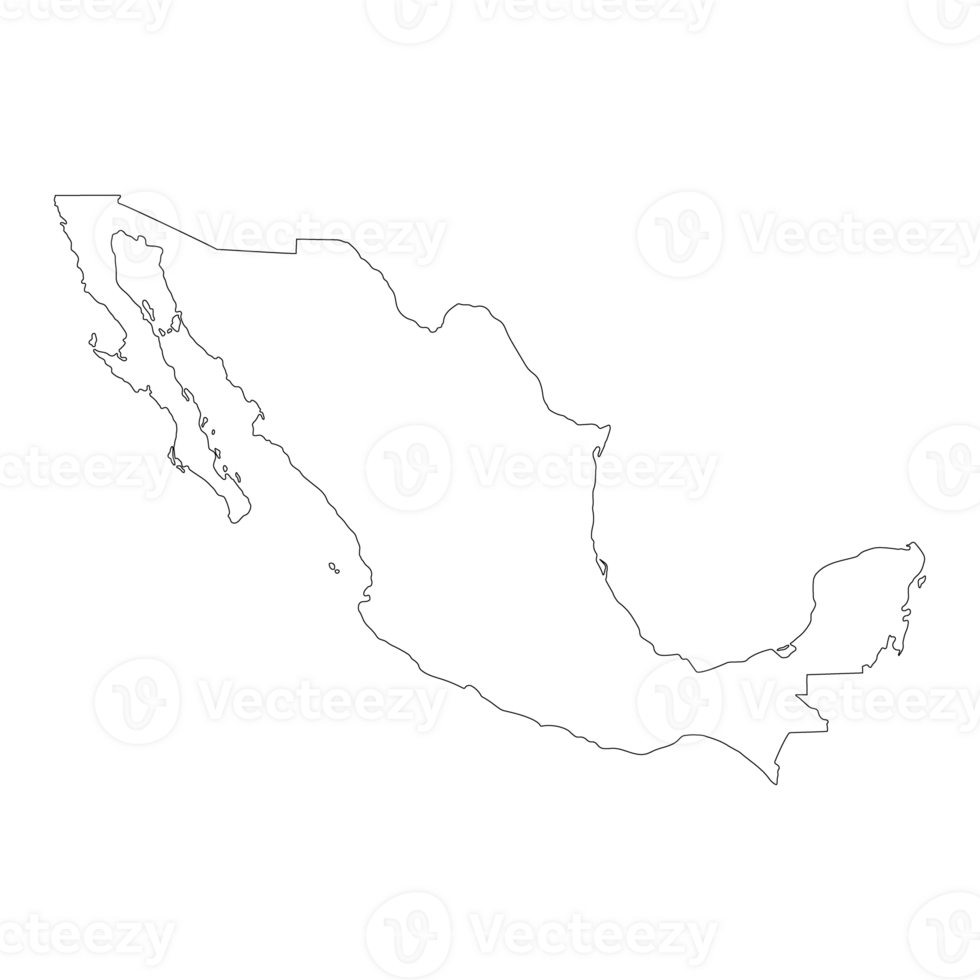 mapa de mexico en blanco color. mexicano mapa. png