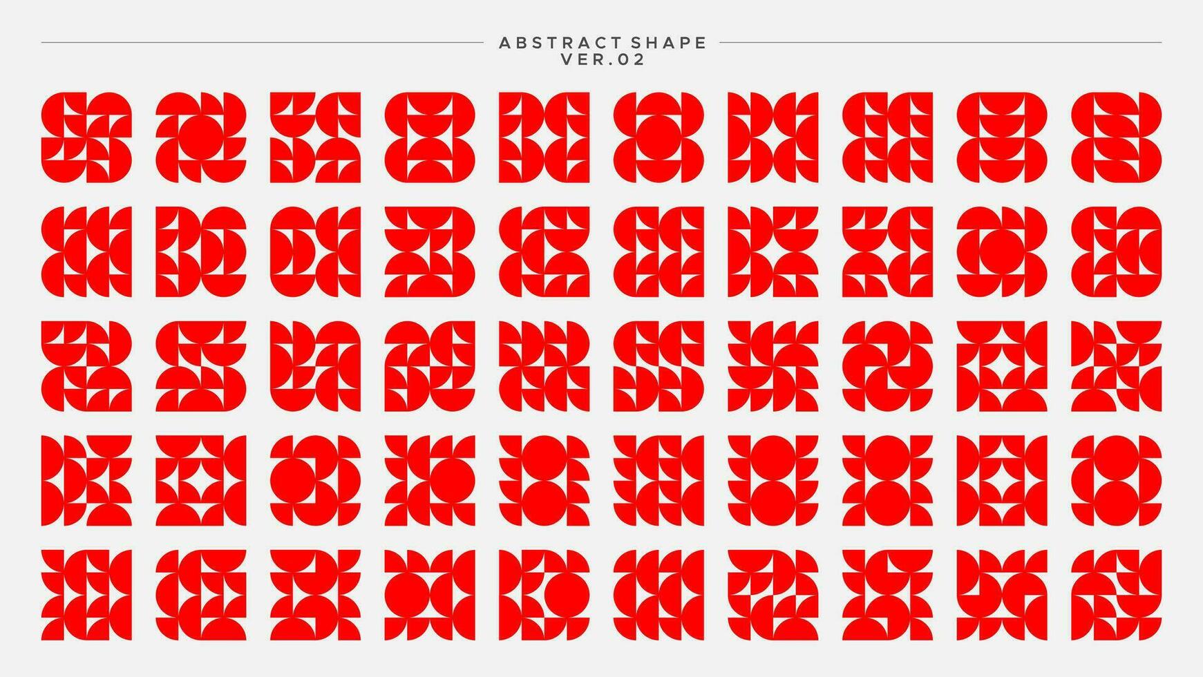 Set of flat circle memphis bauhaus abstract basic shape element pattern design vector