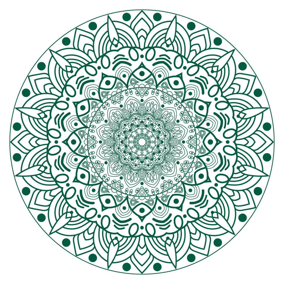 Mandala vector simple green abstract round openwork shape