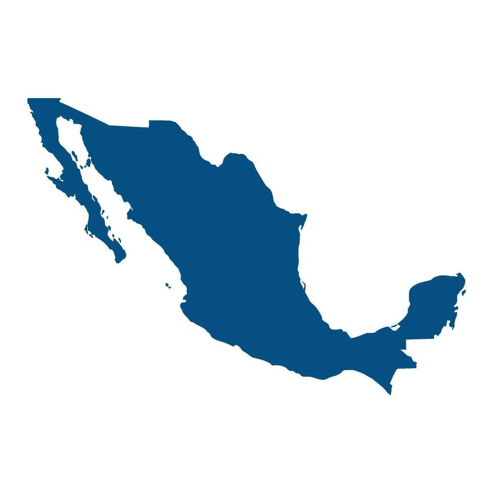 mapa de mexico con administrativo regiones en azul. mexicano mapa regiones. vector