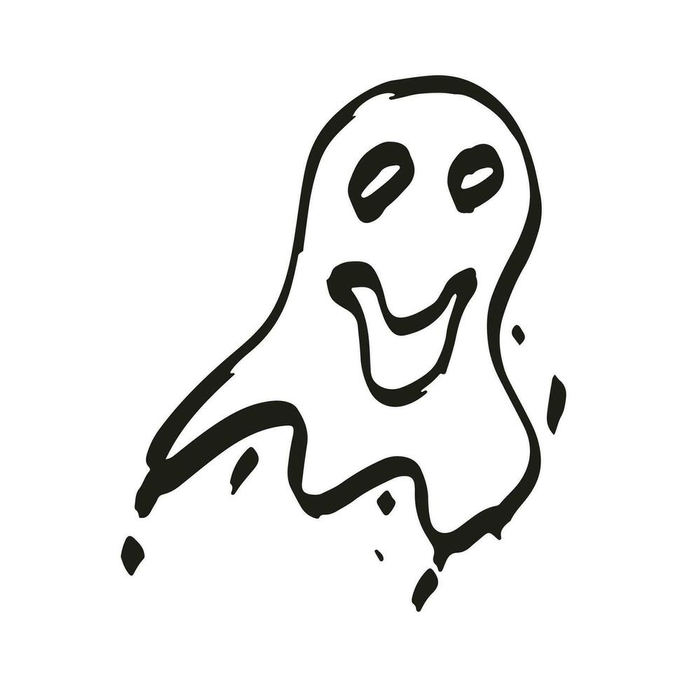 Ghost. Street graffiti style. Hand-drawn wall art. vector