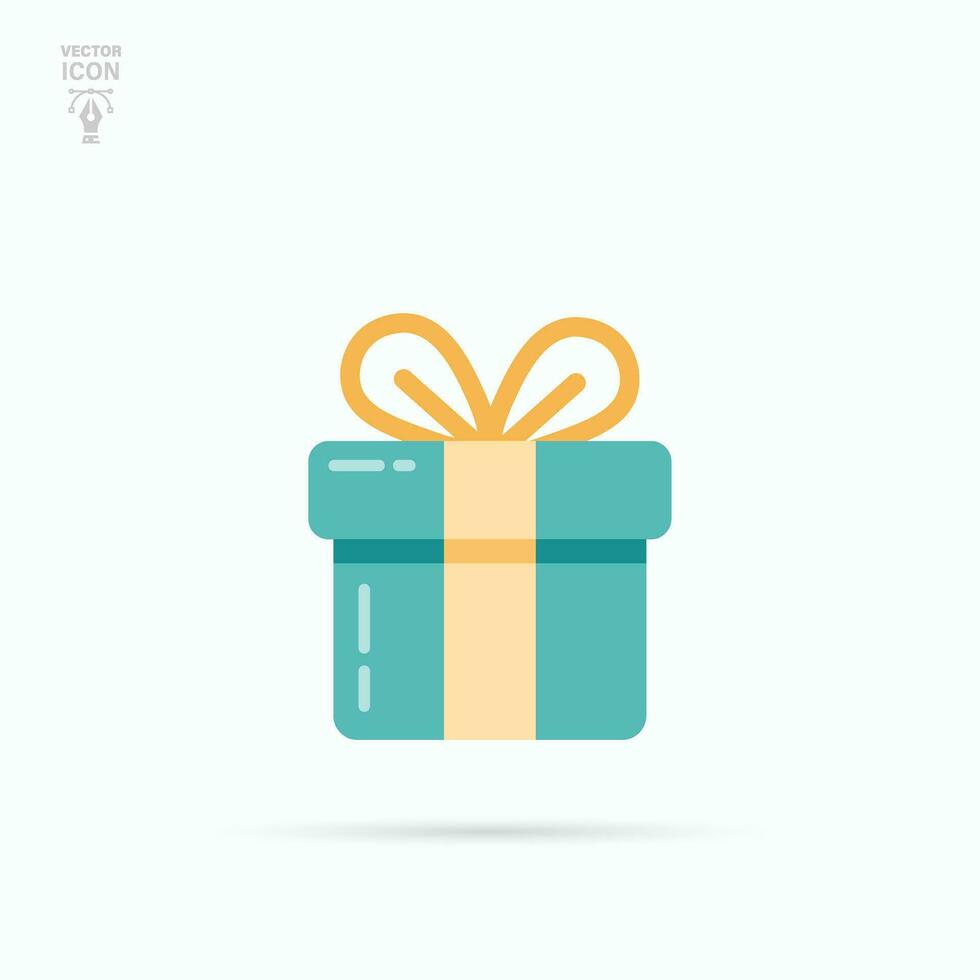 Surprise gift box. Holiday gift box tied with ribbon. Isolated vector illustration