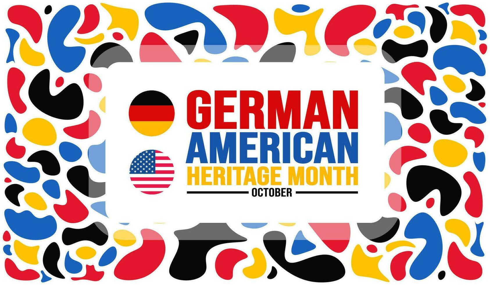 October is German American Heritage Month background template. Holiday concept. background, banner, placard, card, and poster design template with text inscription and standard color. vector