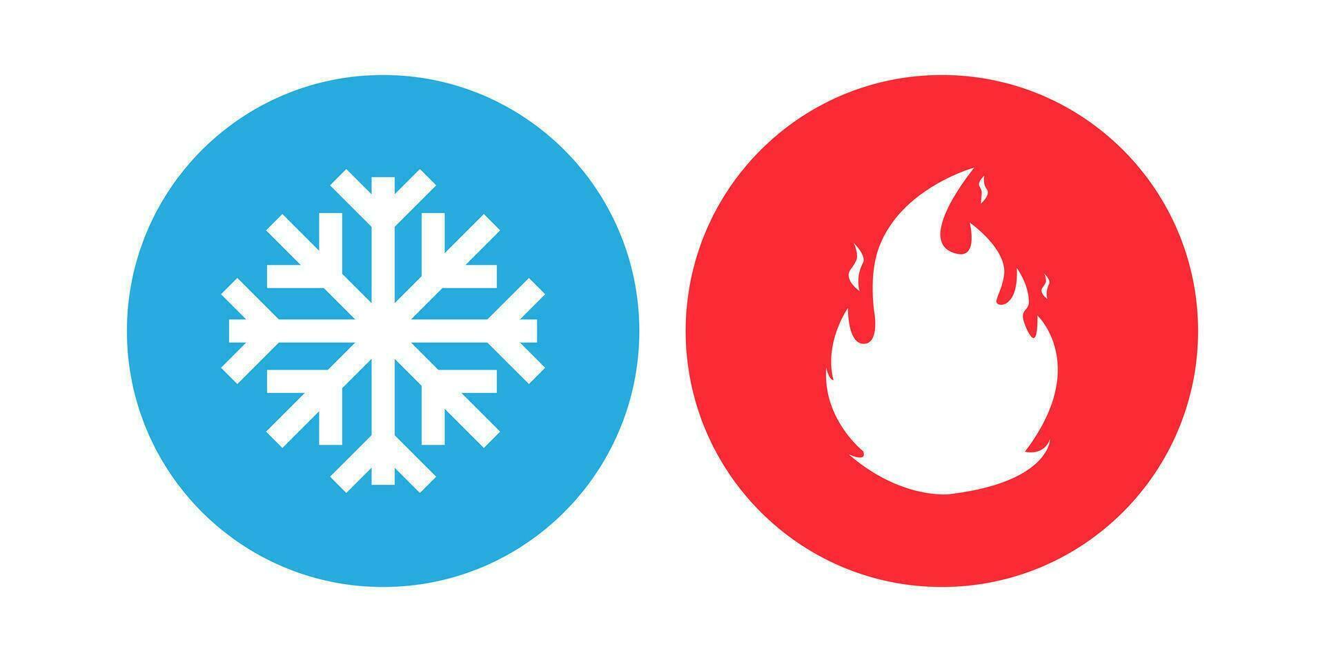 Hot and cold set icon. Isolated vector illustration.