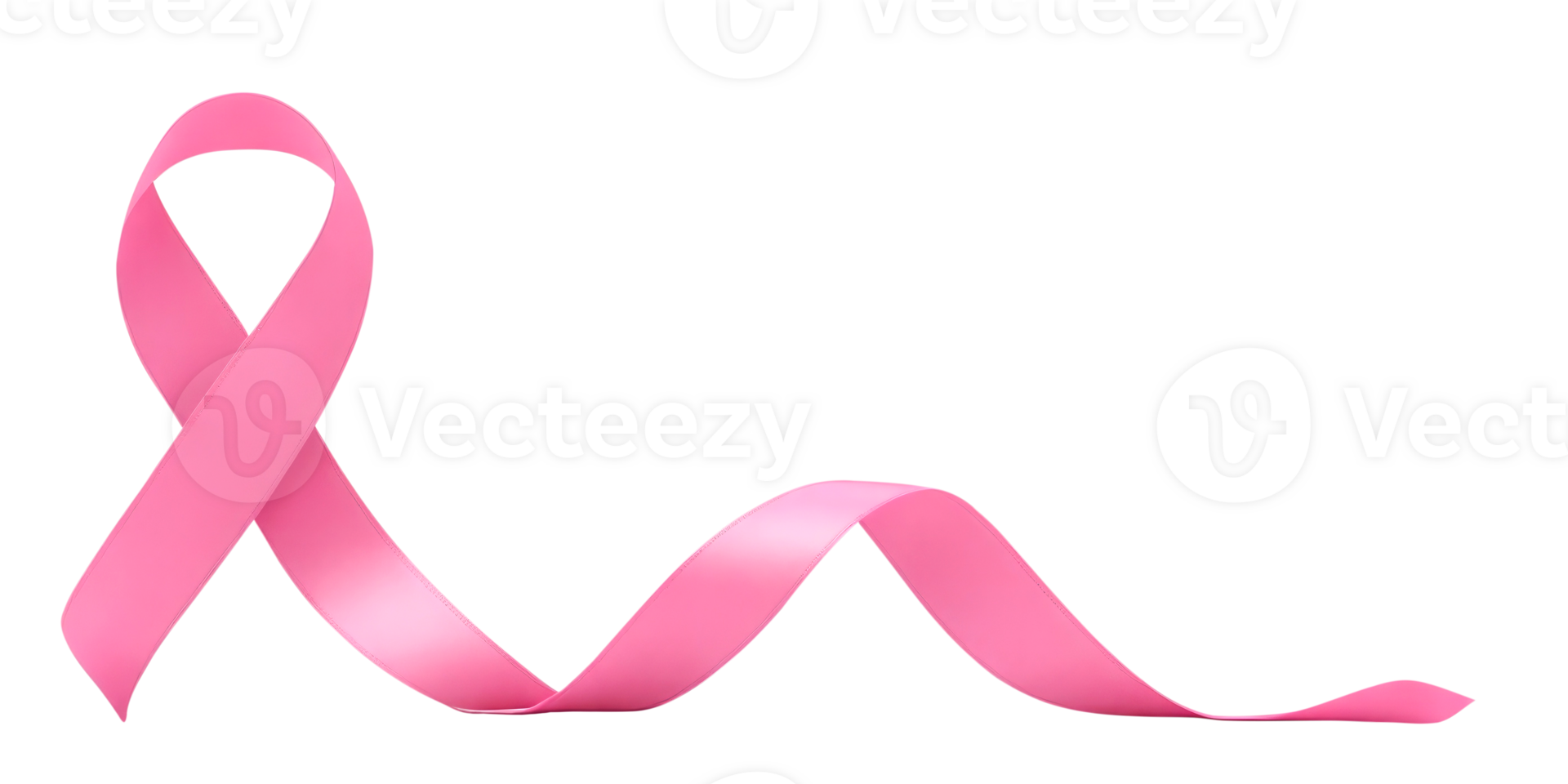Pink ribbon breast cancer isolated on transparent background. Copy space. AI Generative png