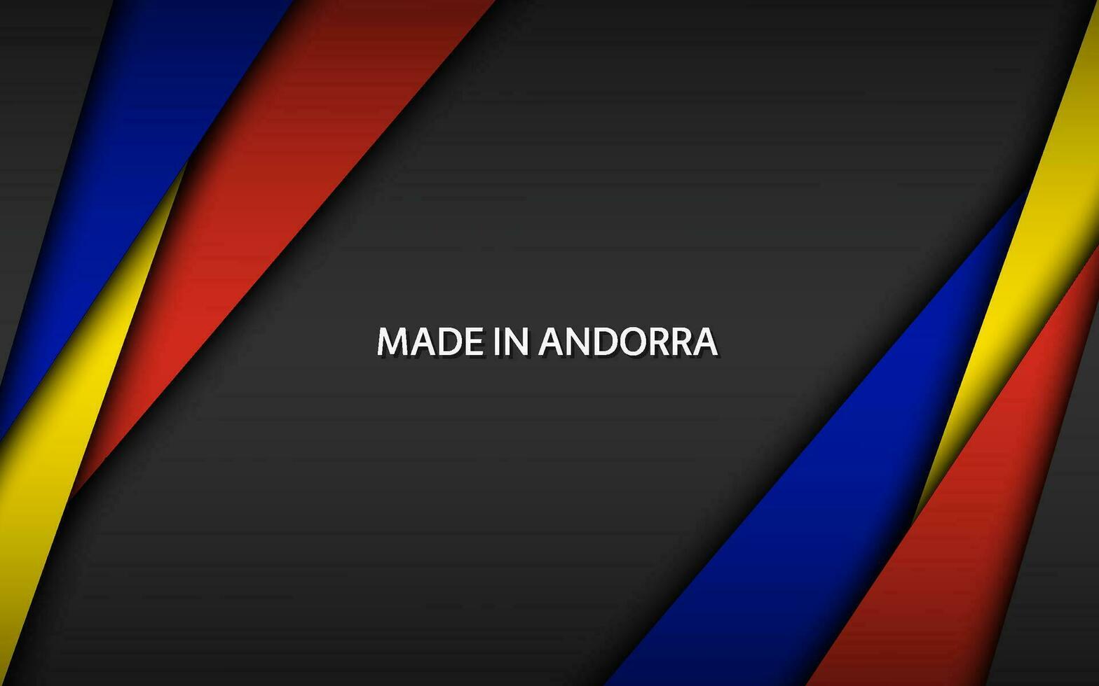 Made in Andorra, modern vector background with Andorra colors, overlayed sheets of paper in the colors of the Andorra tricolor, abstract widescreen background