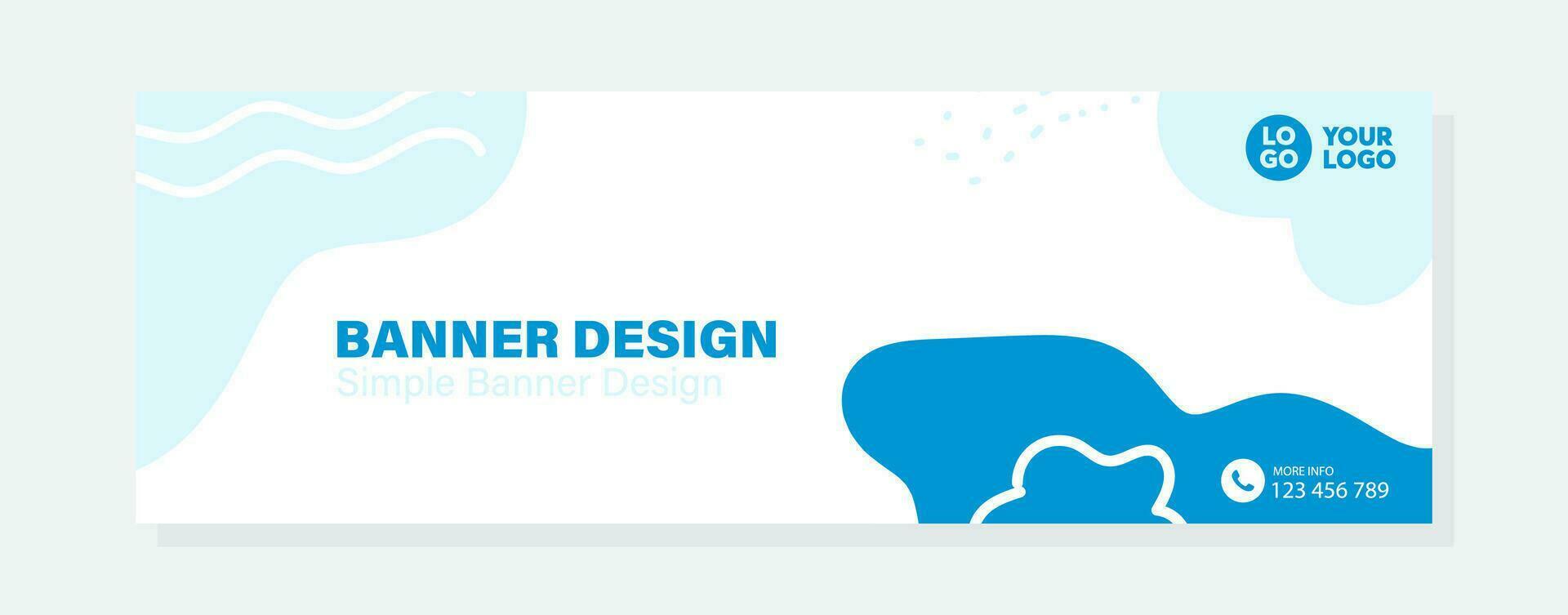 Abstract banner design web template, Horizontal header web banner. Modern cute Blue cover header background for website design, Social Media Cover ads banner, flyer, invitation card vector