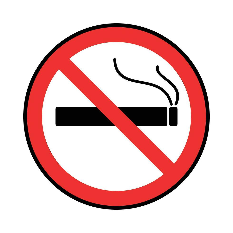 No de fumar icono, advertencia firmar vector. vector