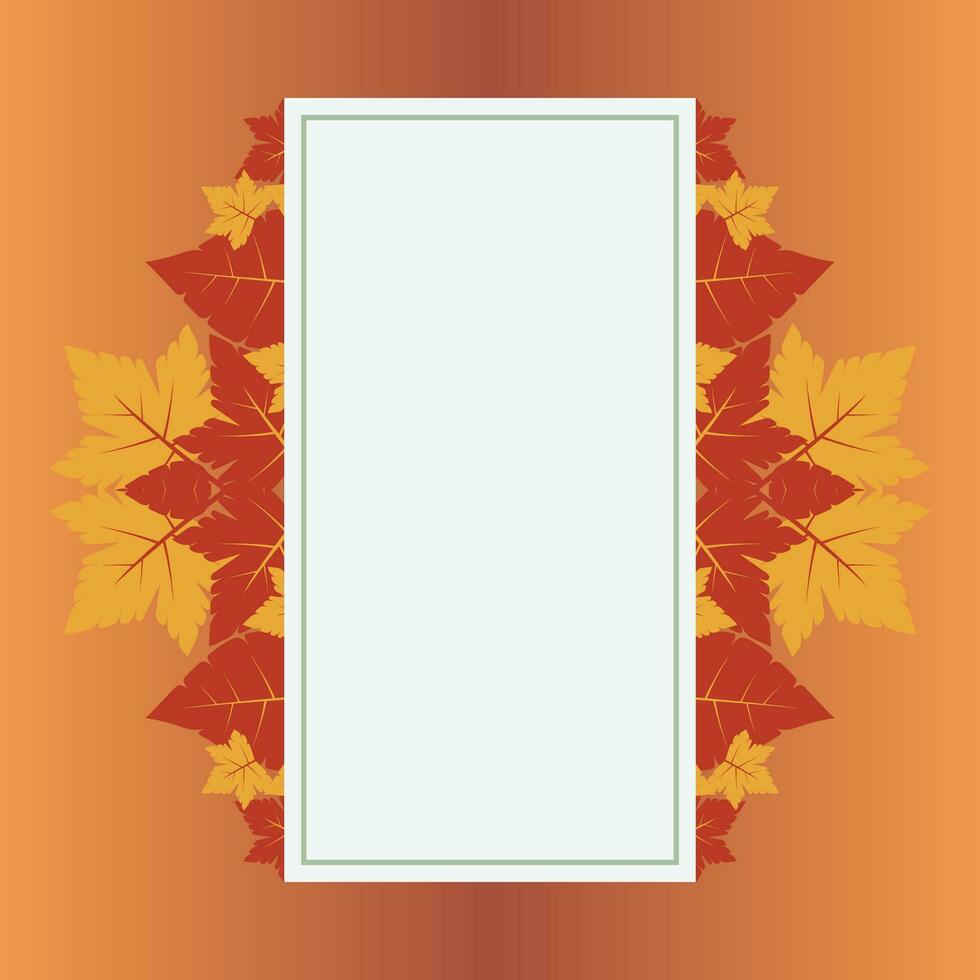 autumn background with geometric blank areas, leaf ornament vector. design for banner, greeting card, flyer, social media, presentation, web. vector