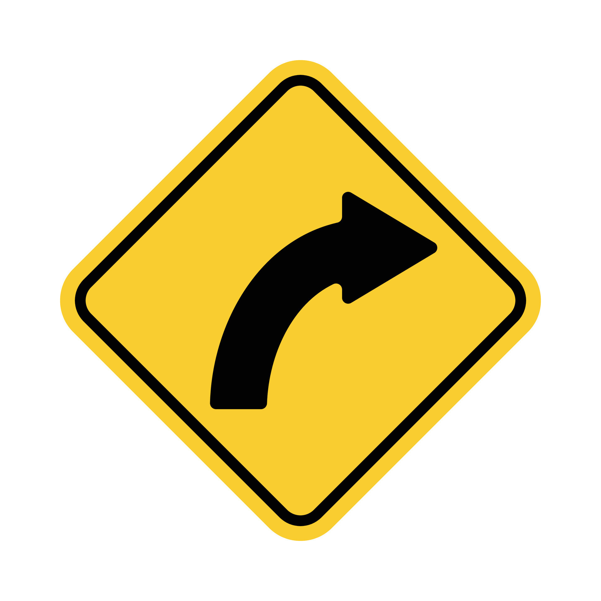 dangerous bend traffic sign warning vector. road sign illustration