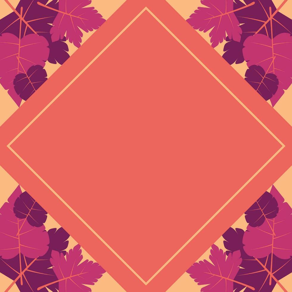 autumn background with geometric blank areas, leaf ornament vector. design for banner, greeting card, flyer, social media, presentation, web. vector
