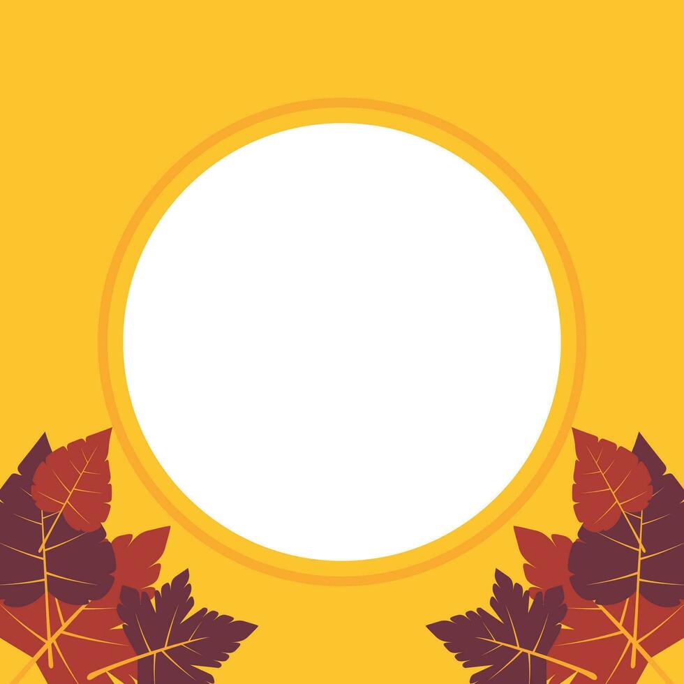 autumn, spring and summer background. beautiful design with leaf ornaments and empty space for text. vector for greeting cards, social media, flyers, banners.