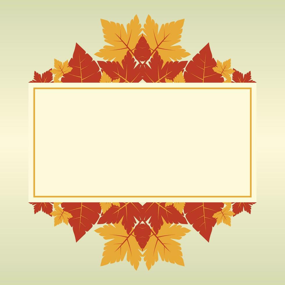 autumn background with geometric blank areas, leaf ornament vector. design for banner, greeting card, flyer, social media, presentation, web. vector