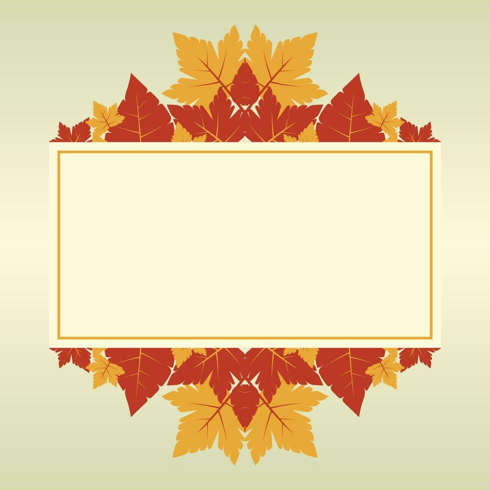 autumn background with geometric blank areas, leaf ornament vector. design for banner, greeting card, flyer, social media, presentation, web. vector