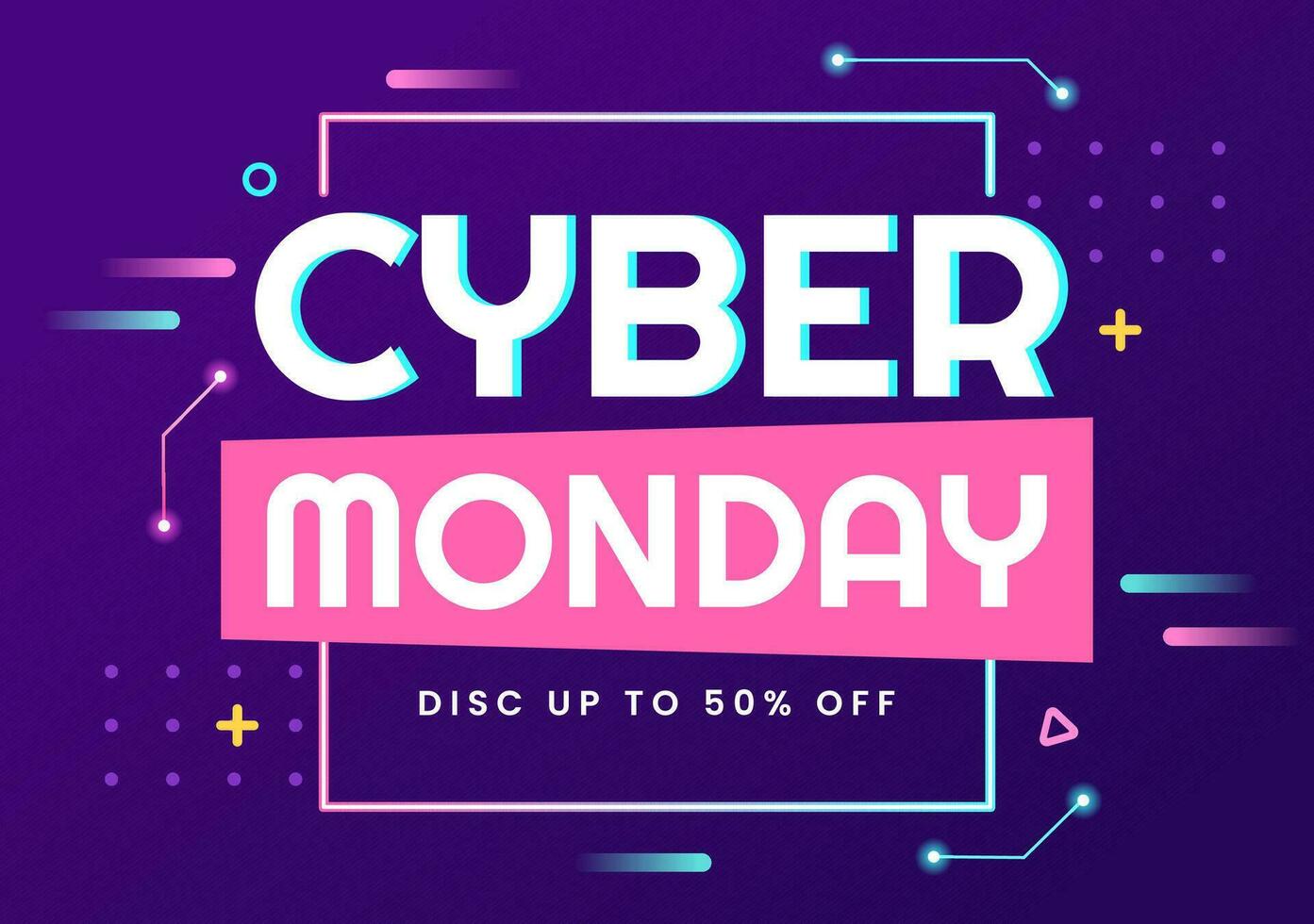 Cyber Monday Event Vector Illustration with Super Sale and Big Discount Purchases Goods in Paper Bags for Promotions in Flat Cartoon Background