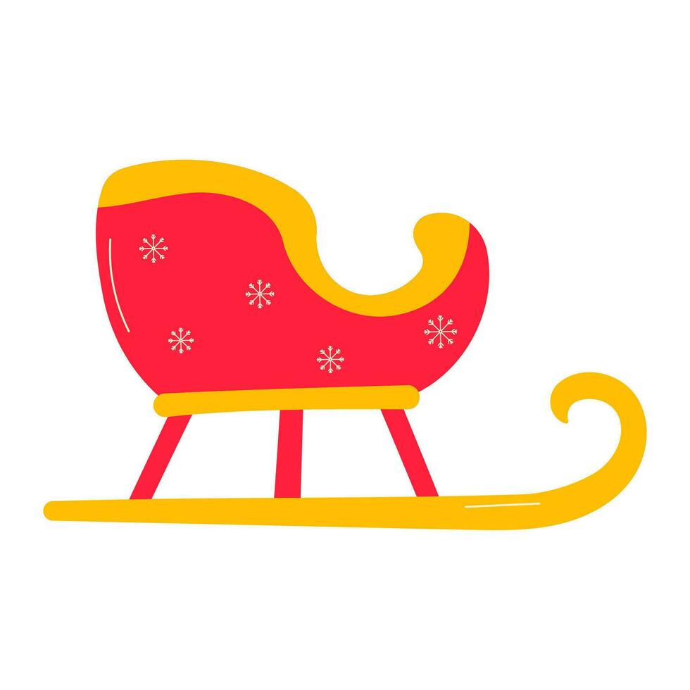 sleigh santa claus christmas ride gifts colored vector