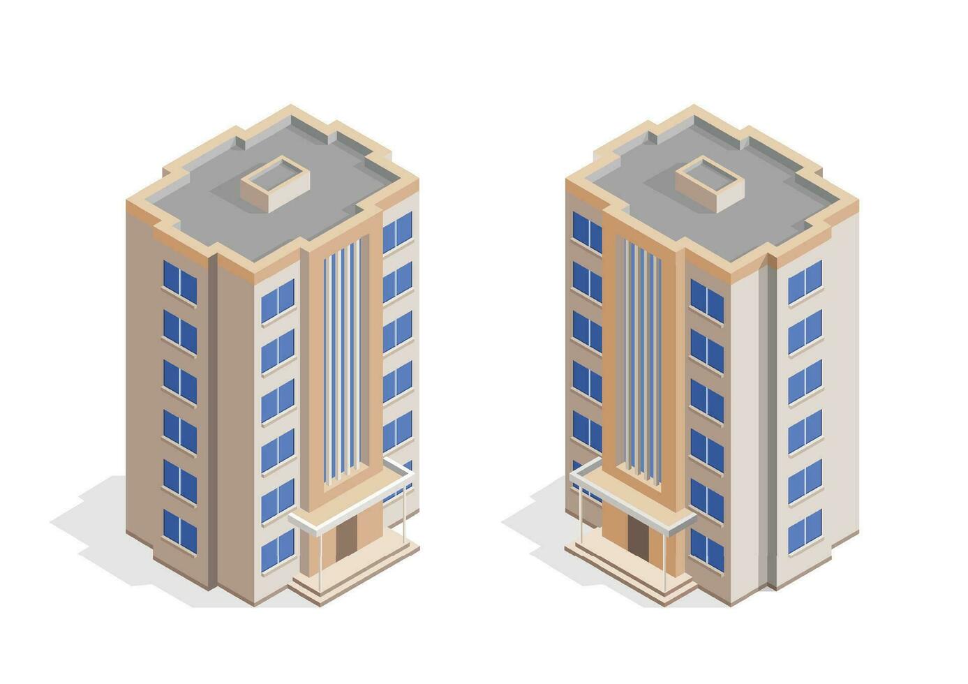 Modern isometric buildings. illustrator vector. vector
