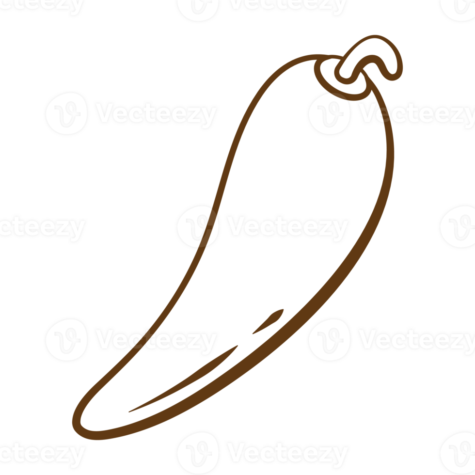 Chili Fruit Vegetable Line Style png