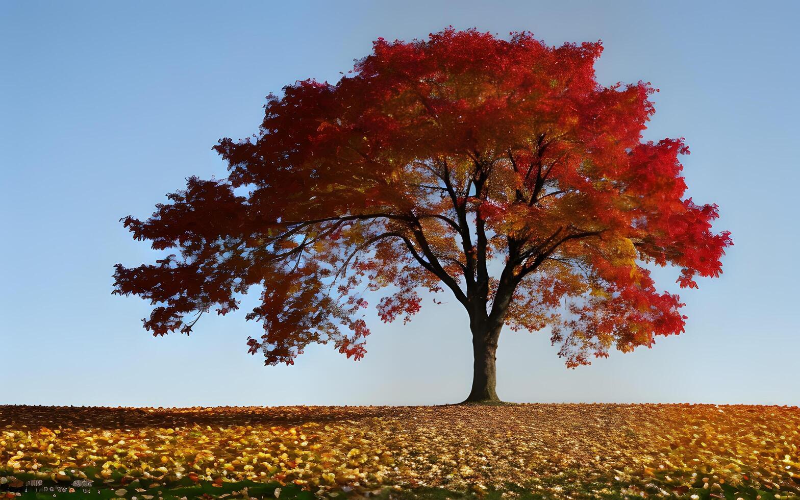 Tree concept background assorted scenic autumn trees by natural warm color leaves. photo