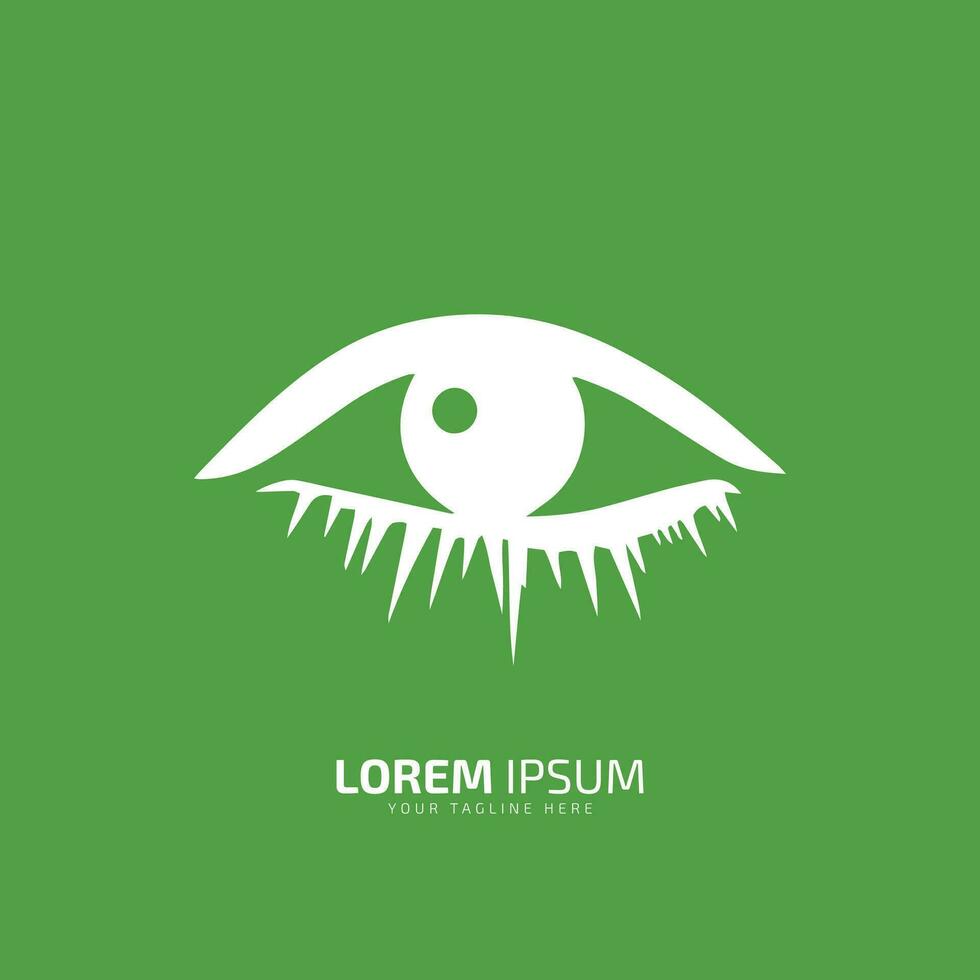 mínimo o resumen hombre ojo logo vector icono silueta aislado en verde antecedentes