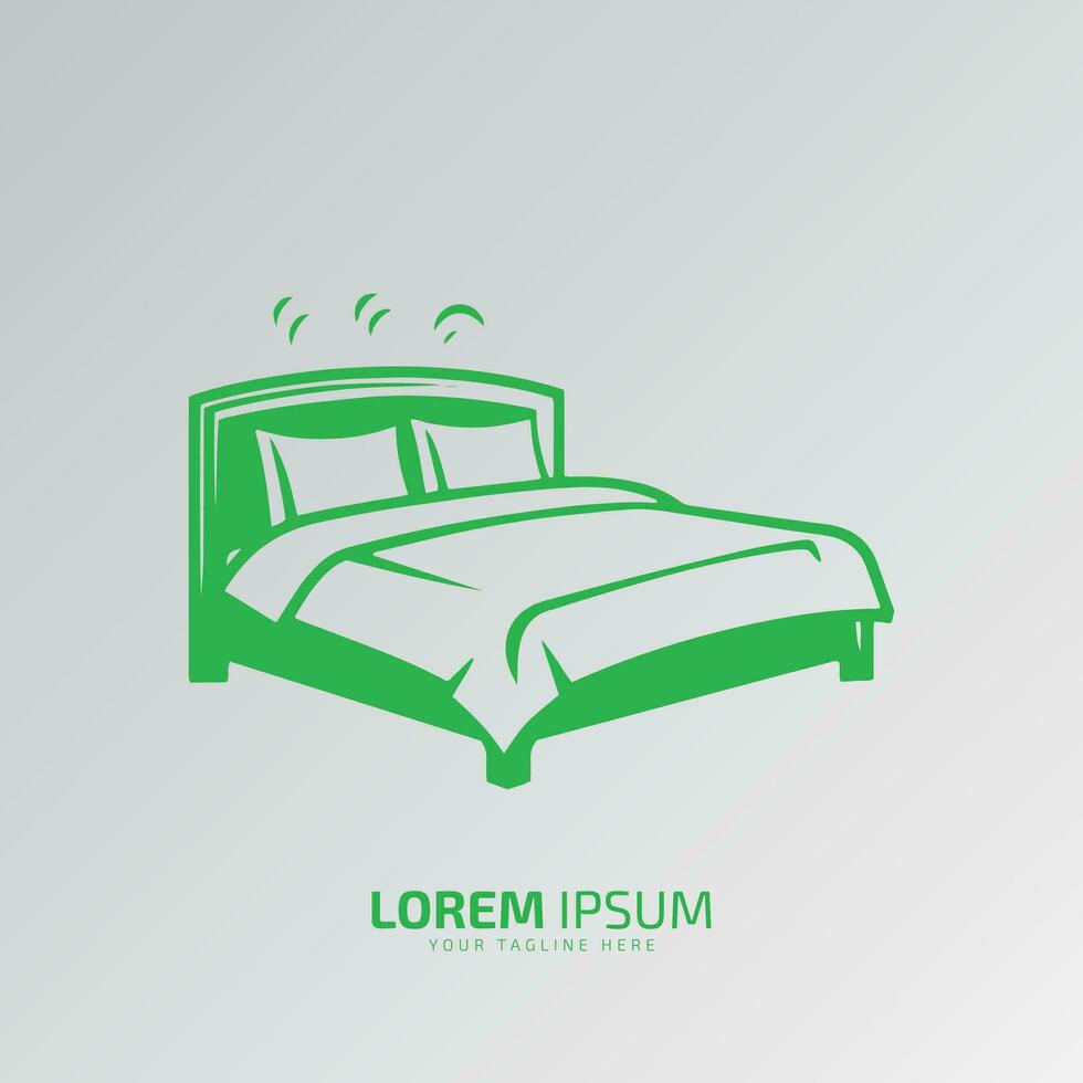 Minimal or abstract bed logo vector icon silhouette isolated on white background