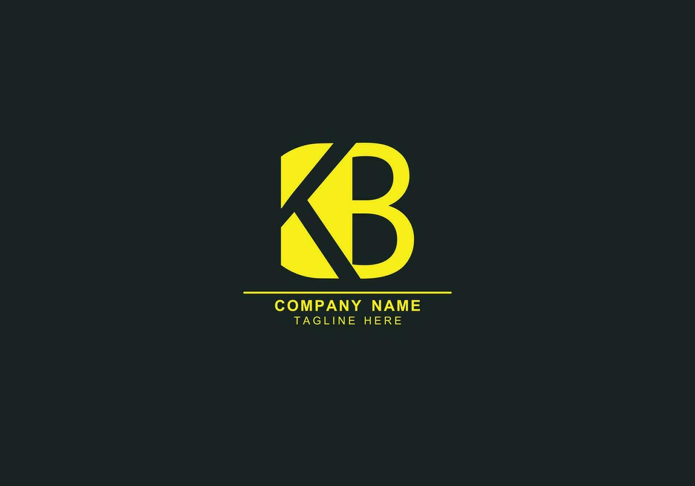 Initial Letter KB or BK minimal and negative space logo vector