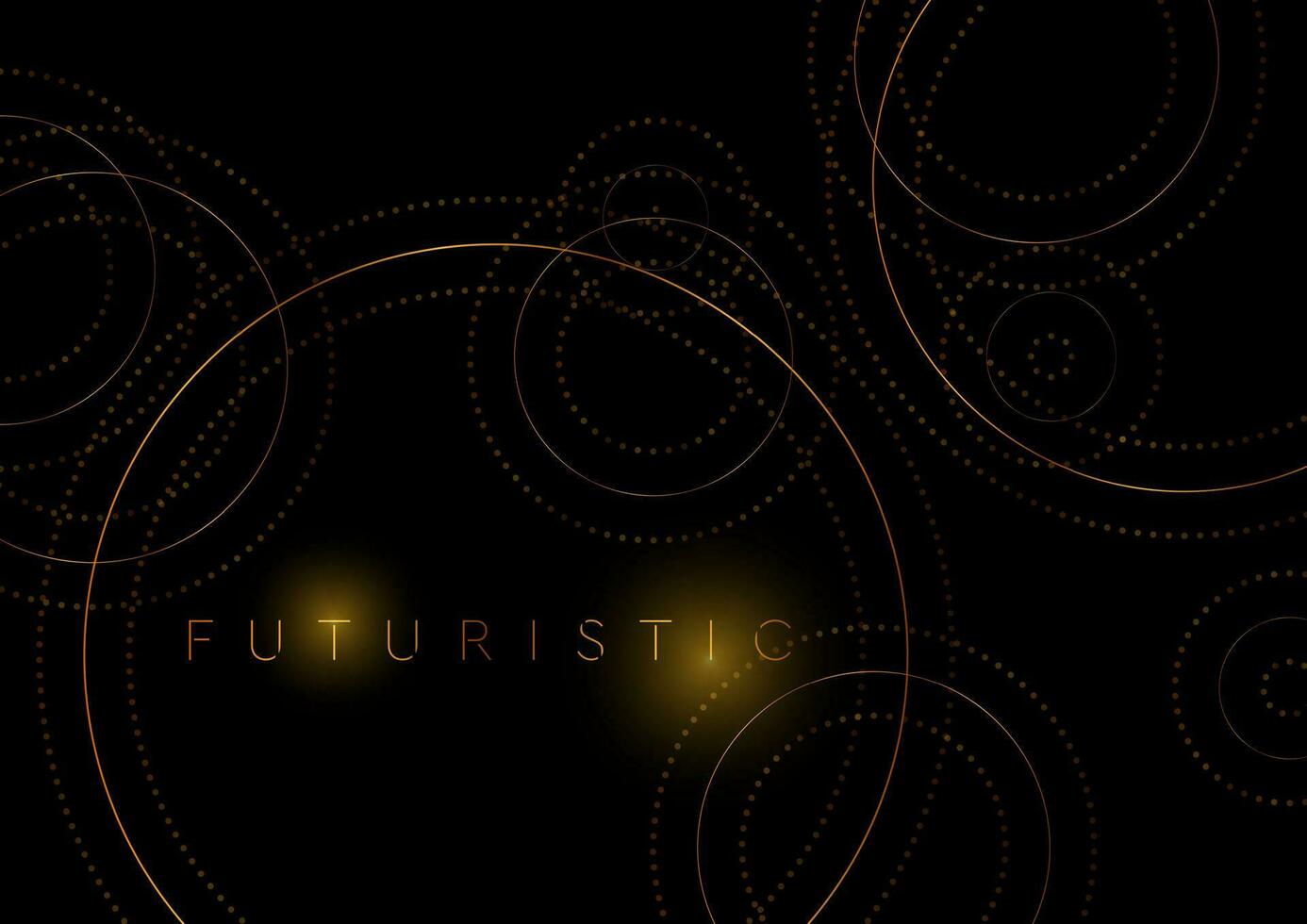 Luxury golden circles abstract geometric tech background vector