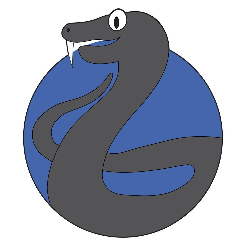 Viper cartoon icon flat app. Vector snake cobra, illustration of viper snake
