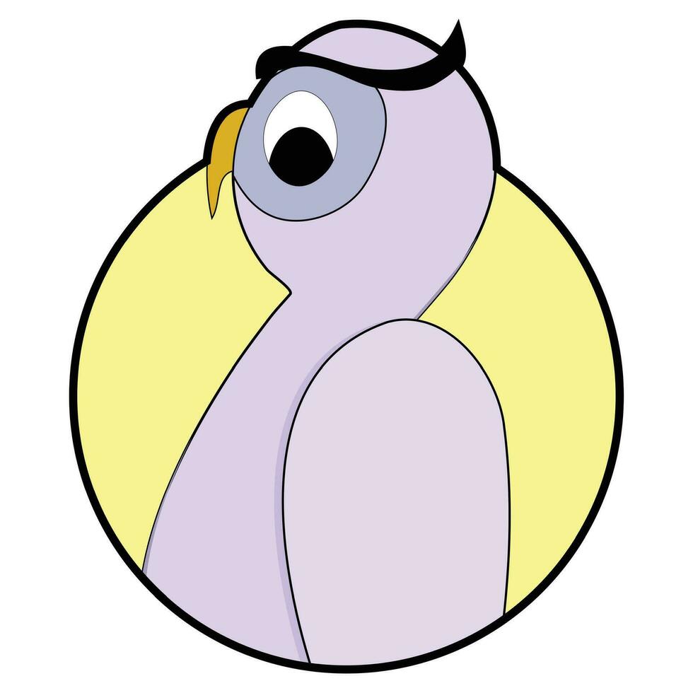 búho pegatina dibujos animados vector. vistoso búho pájaro insignia, aullido animal dibujos animados personaje mochuelo ilustración vector